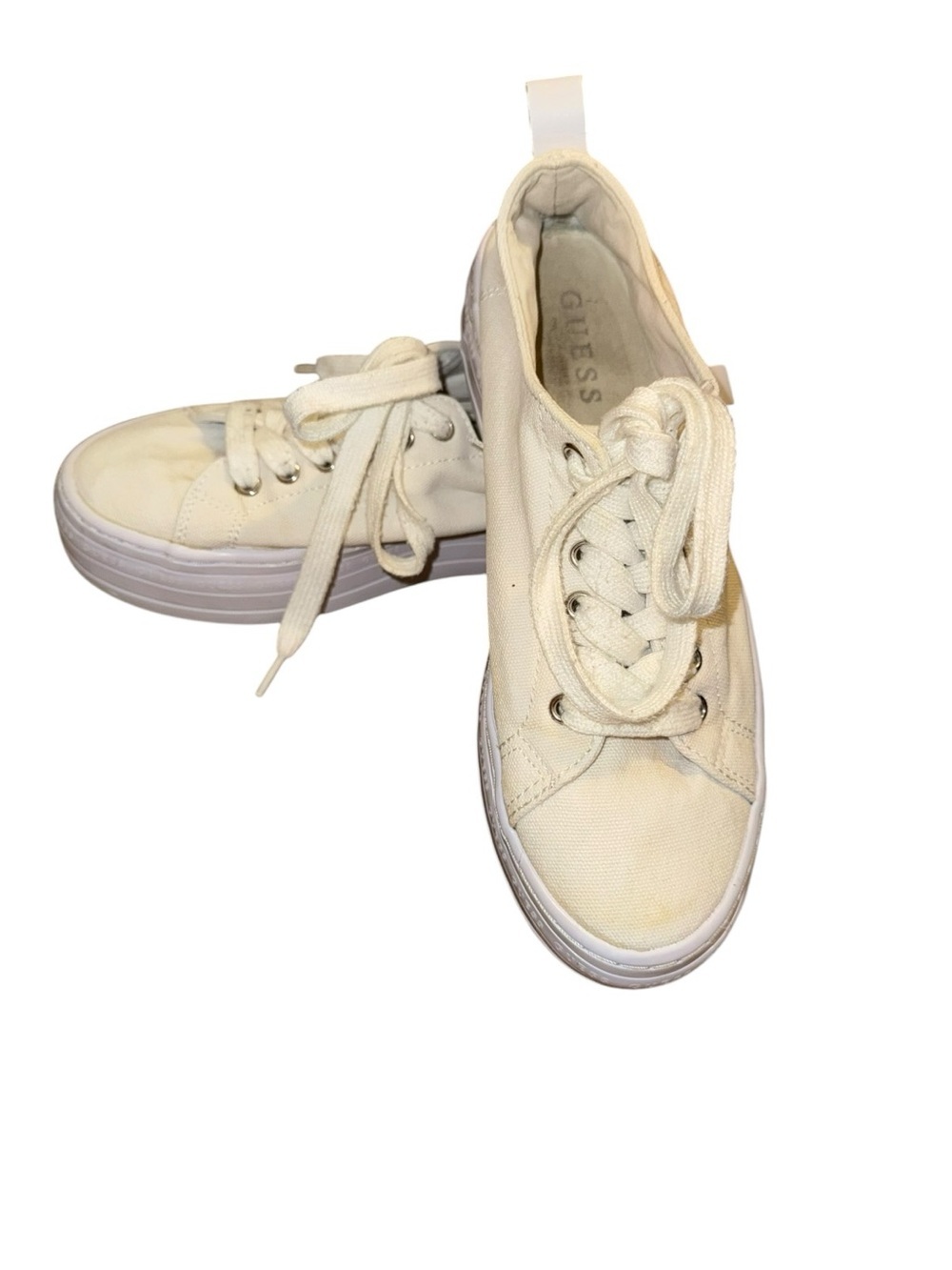 GUESS Women’s Off White Lace Up Sneakers Size 7